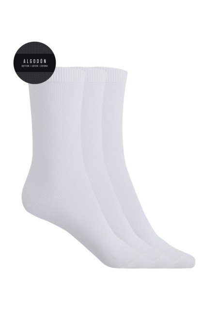 PUNTO BLANCO 70144-10 PACK DE 3 CALCETINES CORTOS LISO ALGODÓN TALLA 4/6