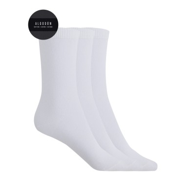 PUNTO BLANCO 70144-10 PACK DE 3 CALCETINES CORTOS LISO ALGODÓN TALLA 4/6