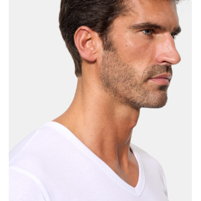 ABANDERADO 508 CAMISETA INTERIOR MANGA CORTA, CUELLO EN V ALGODÓN 100%