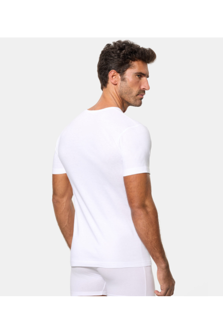 ABANDERADO 508 CAMISETA INTERIOR MANGA CORTA, CUELLO EN V ALGODÓN 100%