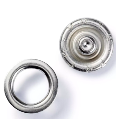 PRYM 390 107 Botones de presión sin coser Jersey, anillo dentado, 10mm, plateado