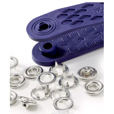 PRYM 390 107 Botones de presión sin coser Jersey, anillo dentado, 10mm, plateado