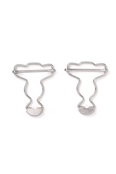 PRYM 416 440 Hebillas para pantalones peto, 35mm, plateado