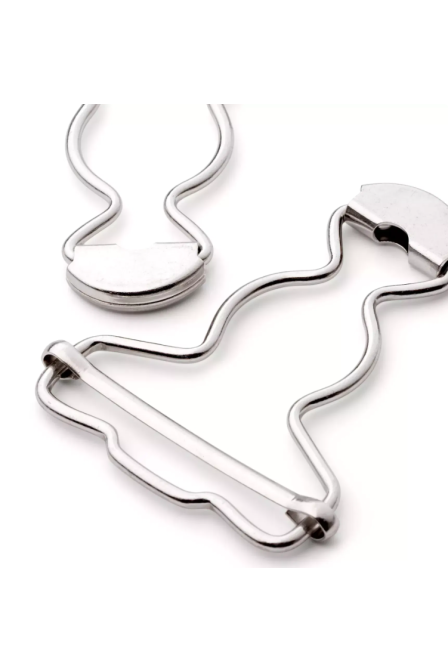 PRYM 416 440 Hebillas para pantalones peto, 35mm, plateado