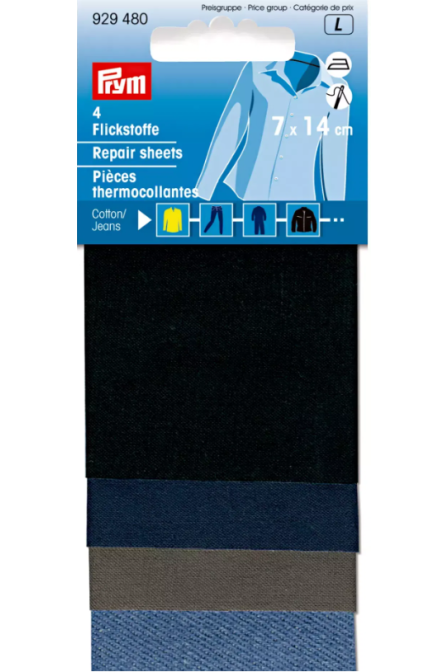 PRYM 929 480 Telas para remendar, algodón, para aplicar con la plancha, surtidas